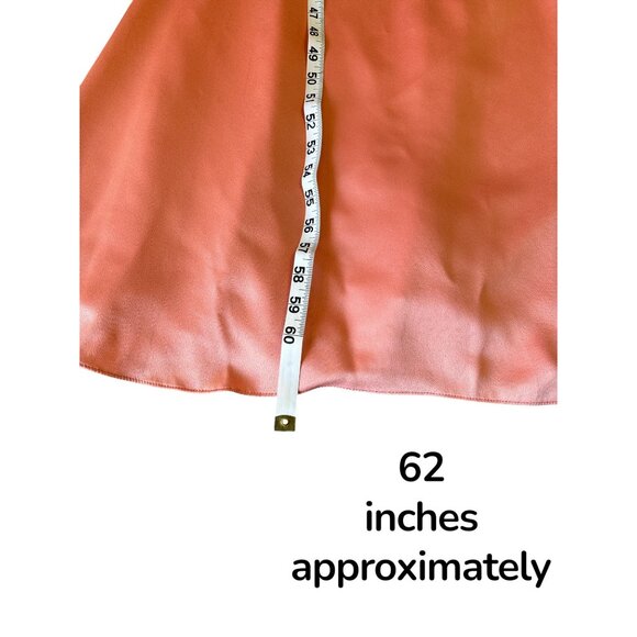 Theia One-Shoulder Coral Maxi Dress W/Ruffle Detail Womens Size 8 Polyester Blen - Picture 9 of 11